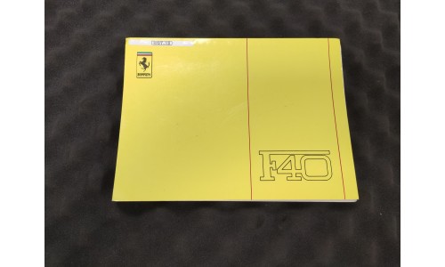 Manuel du Propriétaire Ferrari F40 1988 CAT 512A/88 (Not.12/U) (Pièce Occasion)