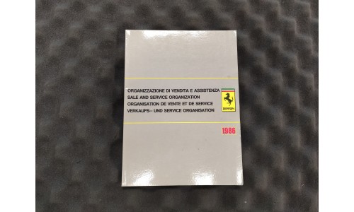 Organisation de Vente et de Service Ferrari 1986 CAT 408/86 (Not.43/U) (Pièce Occasion)