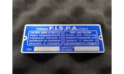 PLAQUETTE/ETIQUETTE 35x93 FILTRE A AIR FISPA (MC3913/2)
