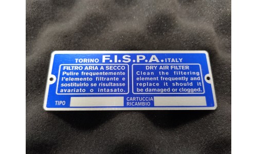 PLAQUETTE/ETIQUETTE 35x93 FILTRE A AIR FISPA (MC3913/2)