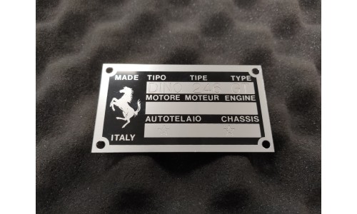 Plaque de Châssis Ferrari Dino 246 GT (FPL001/246)